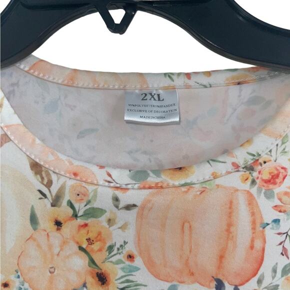 Girl's White Floral Pumpkin Dress - Size 7/8 Years - Picture 3 of 5